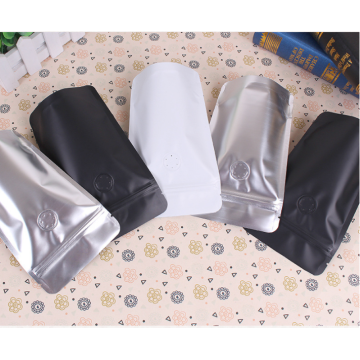 100g-150g black coffee bag with zipper and valve